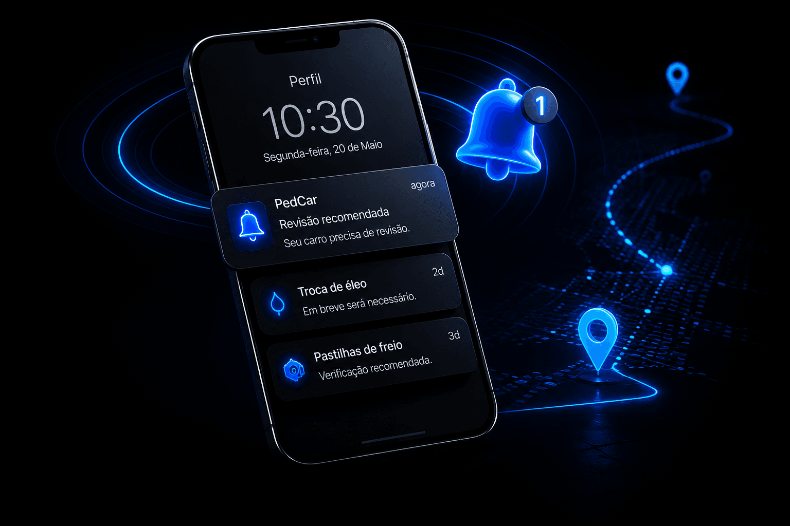 Notificações inteligentes do Zelauto no celular — alertas de manutenção em tempo real